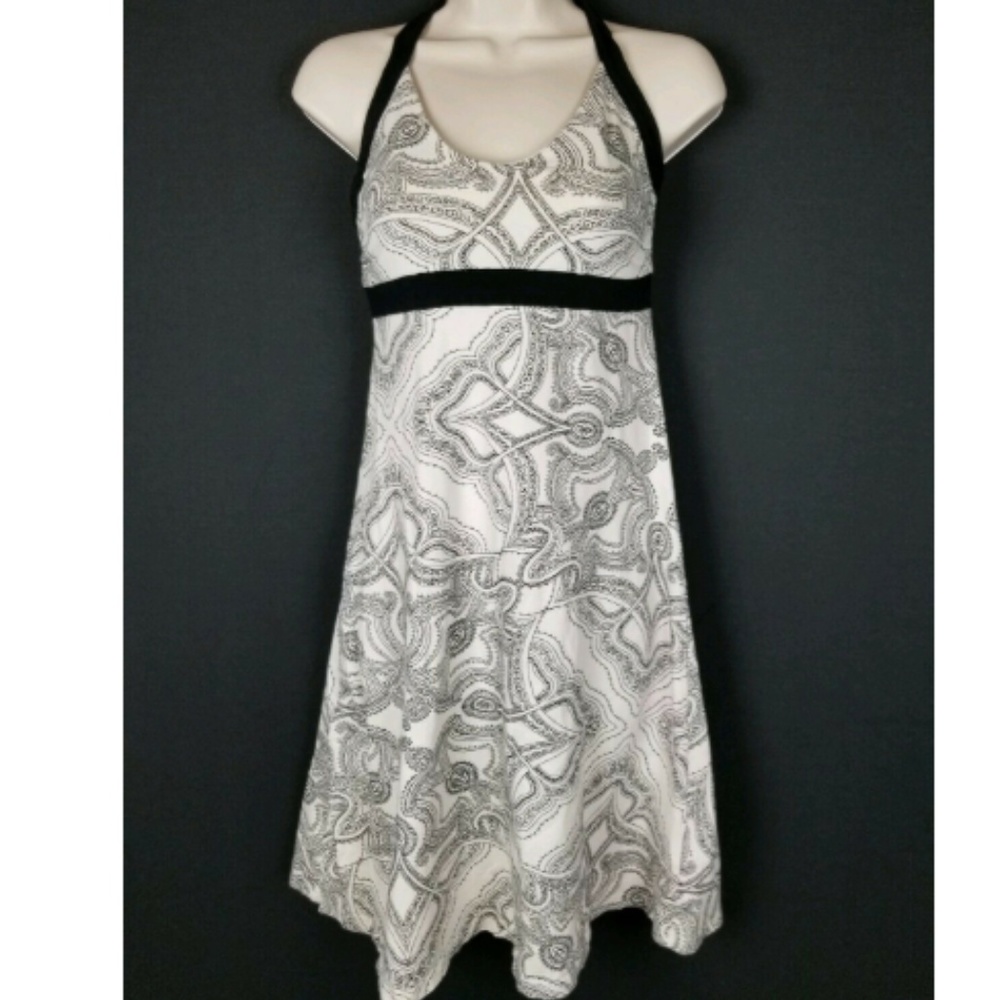 Patagonia Cream and Black Halter Dress